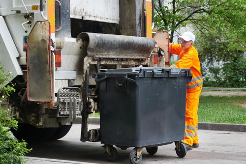 Garden debris being removed by professionals